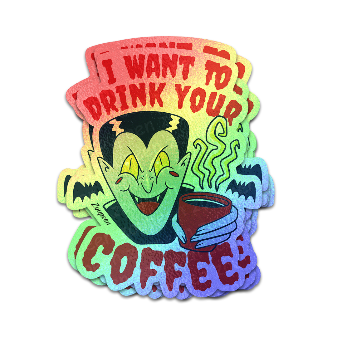 Coffee Vampire Sticker