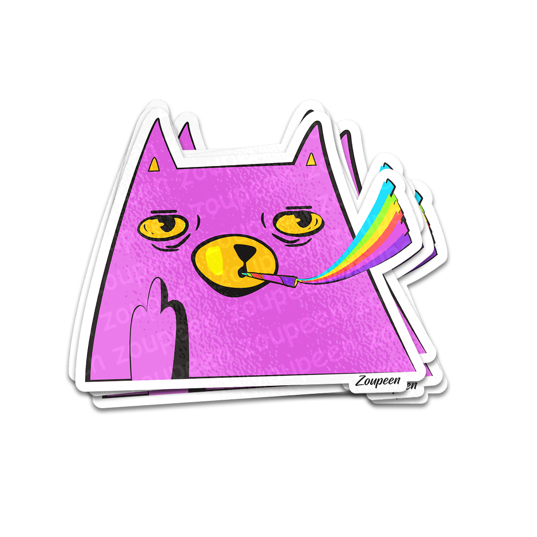 Hangover Cat Sticker