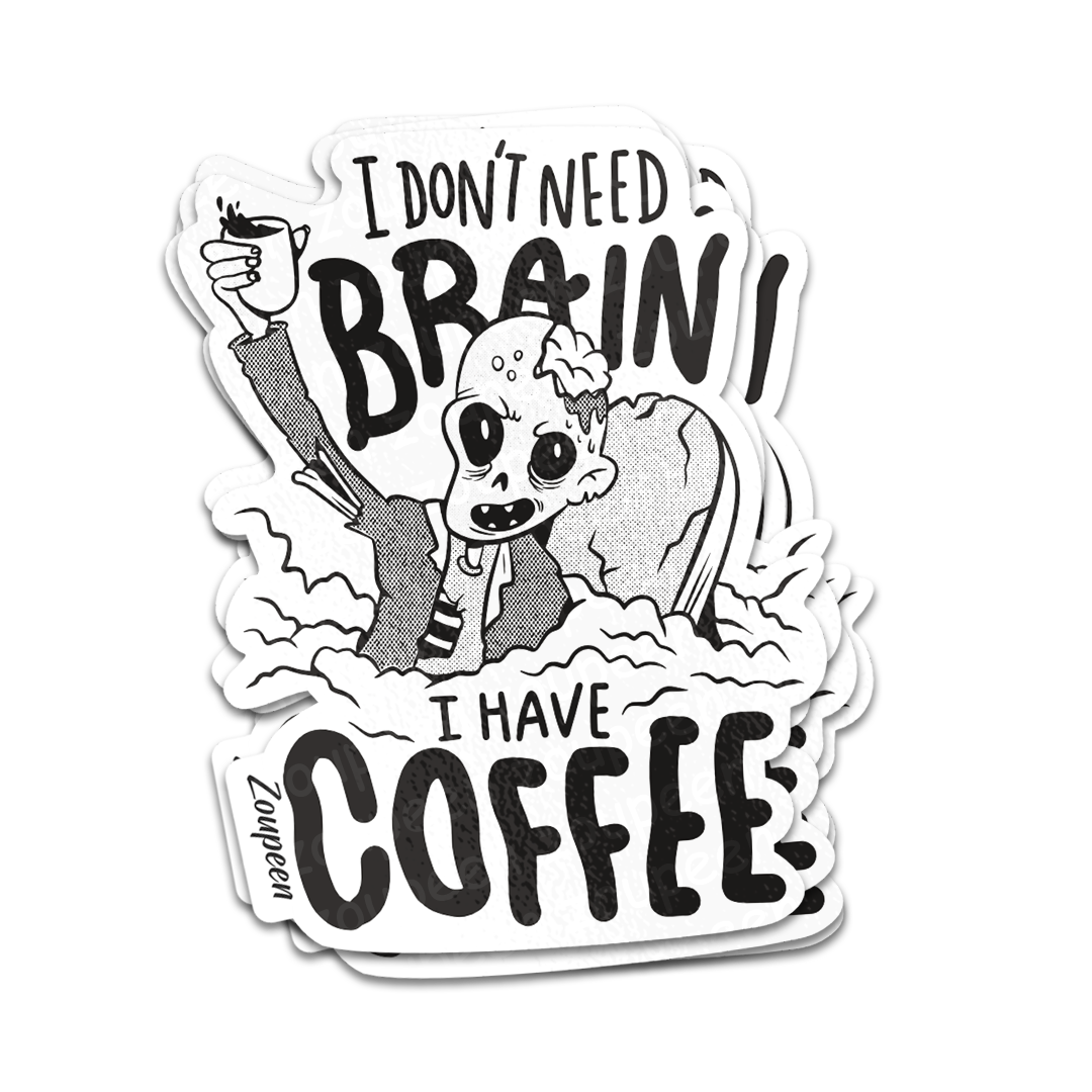 Zombie Coffee Lover Sticker