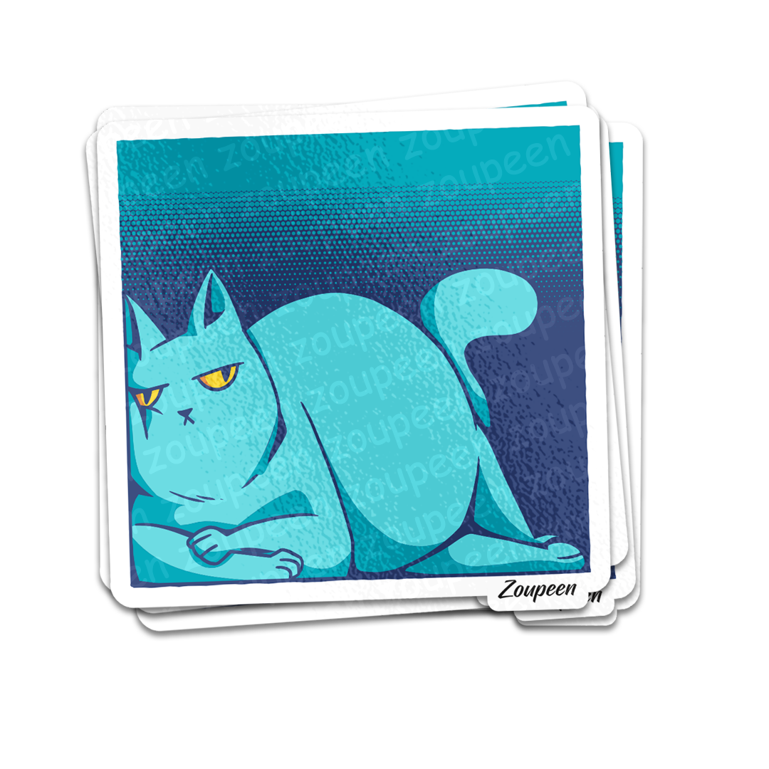 Lazy Vibes Cat Sticker