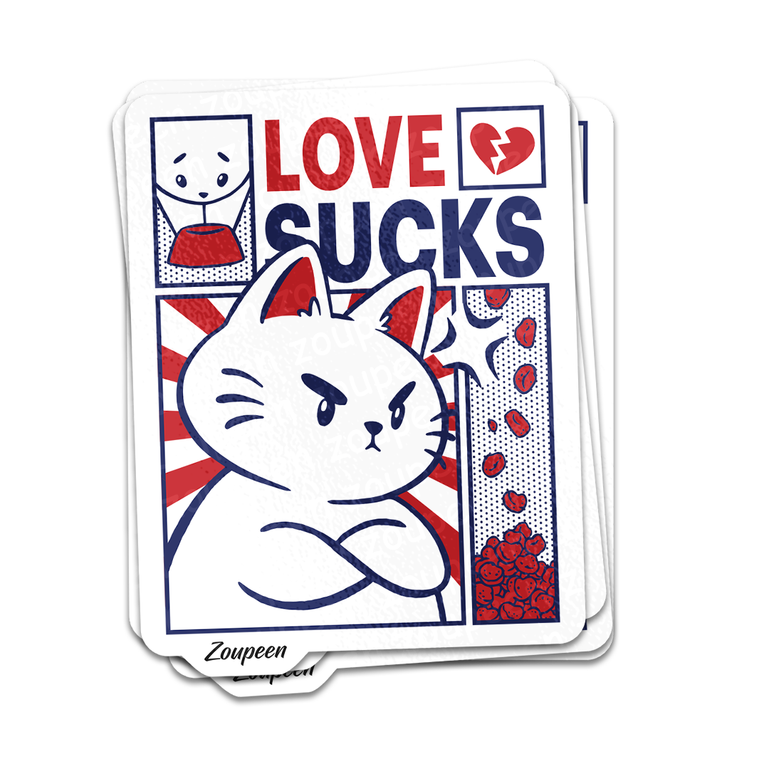 Love Sucks Cat Sticker
