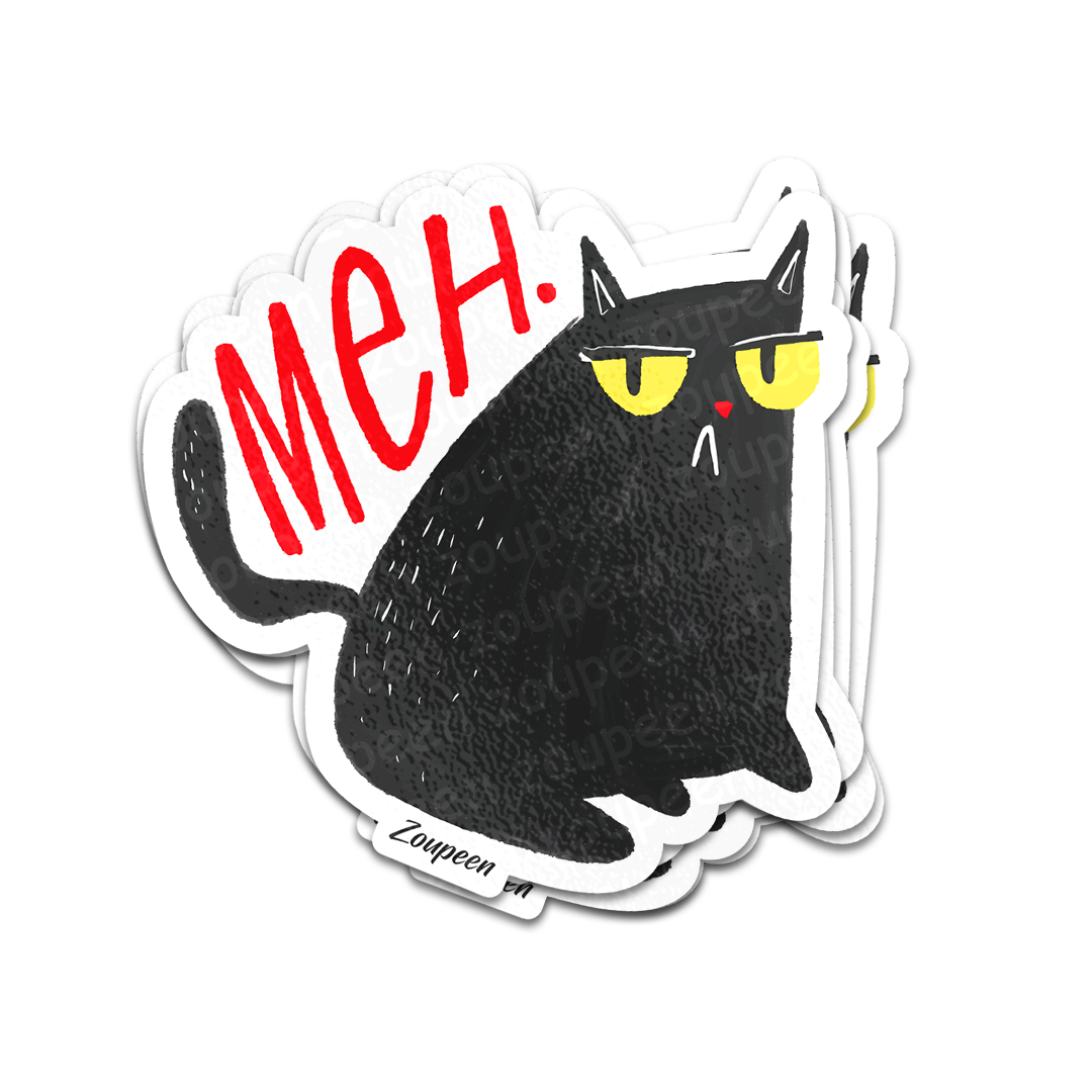 Meh Cat Attitude Sticker