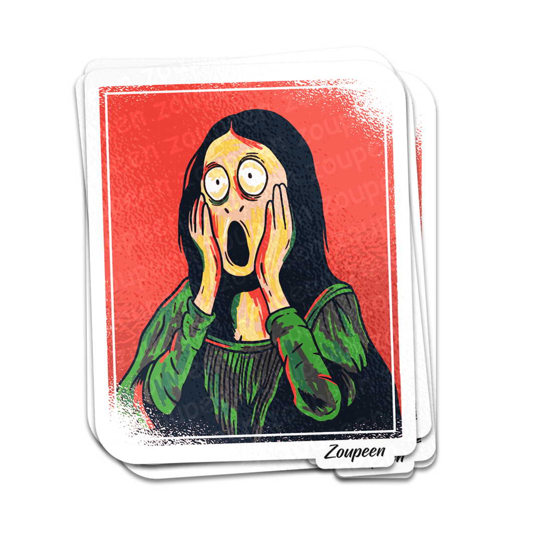 Mona Lisa Scream Sticker