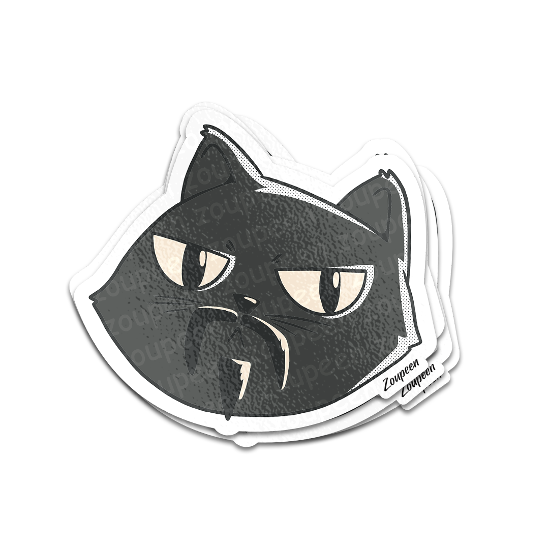 Mustache Cat Sticker