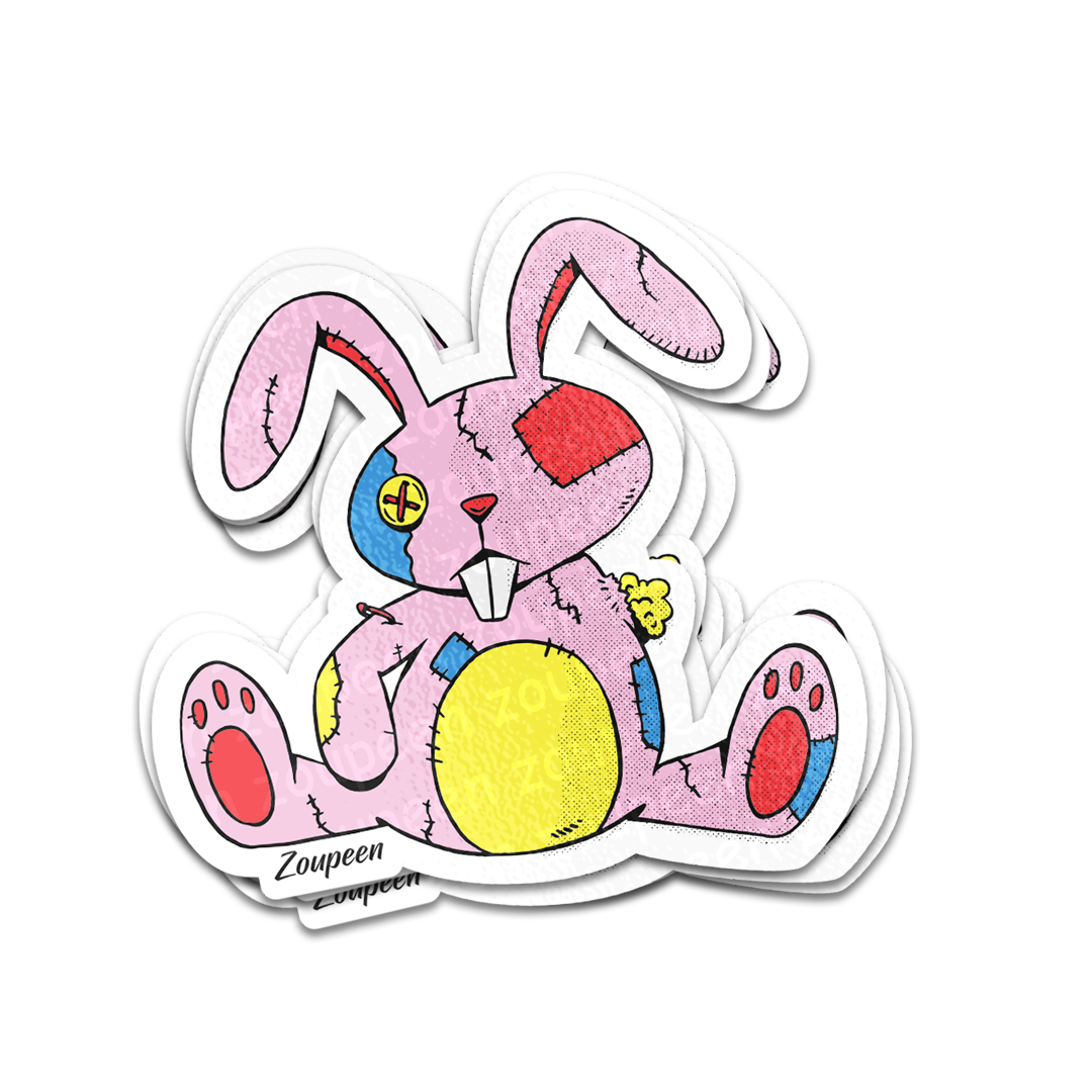 Patchwork Bunny Sticker