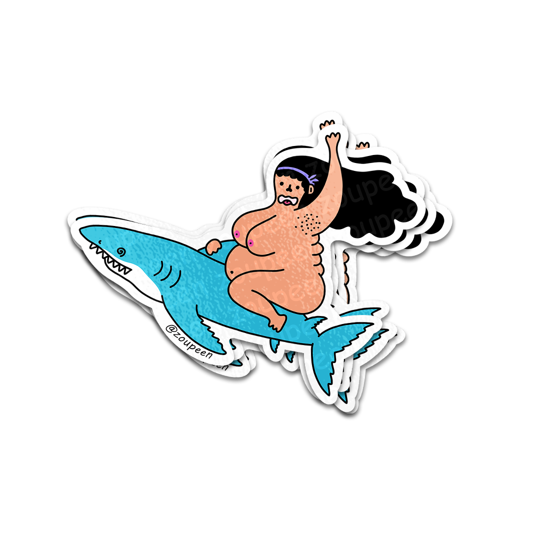 Shark Rider Sticker