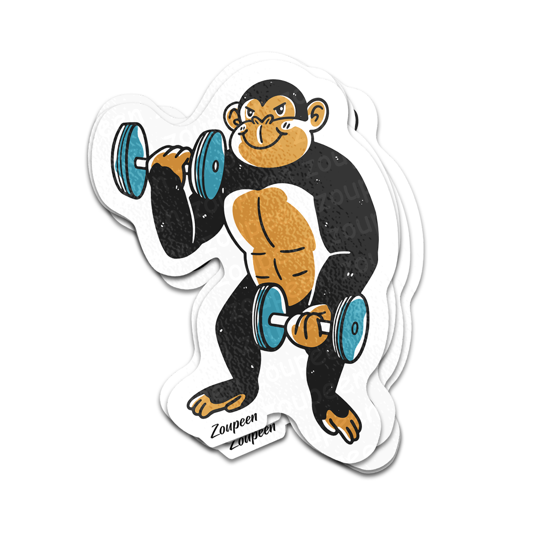 Muscle Monkey Sticker