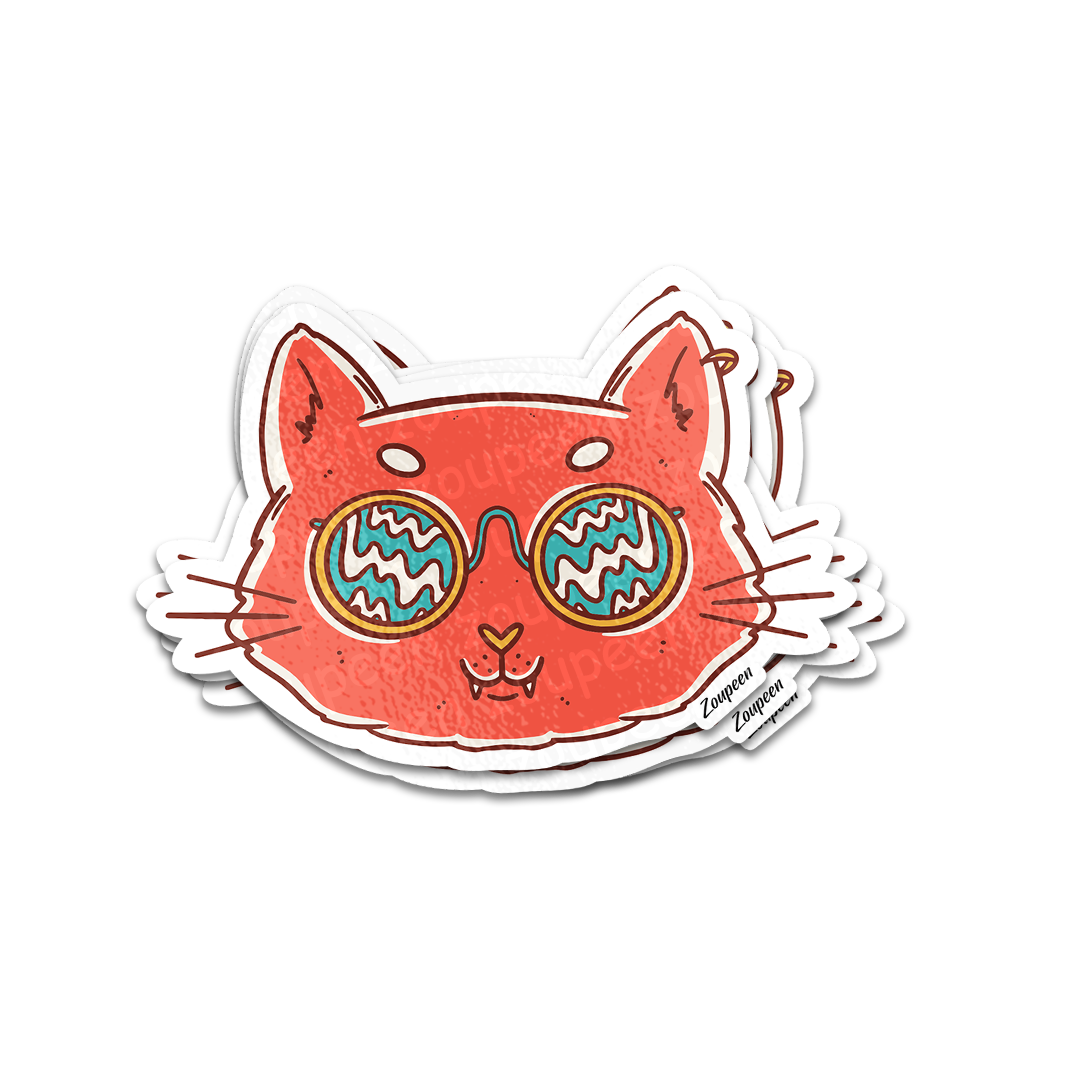 Trippy Cat Sticker