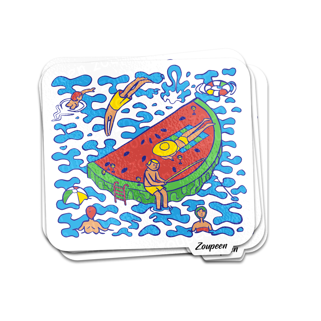 Watermelon Pool Party Sticker