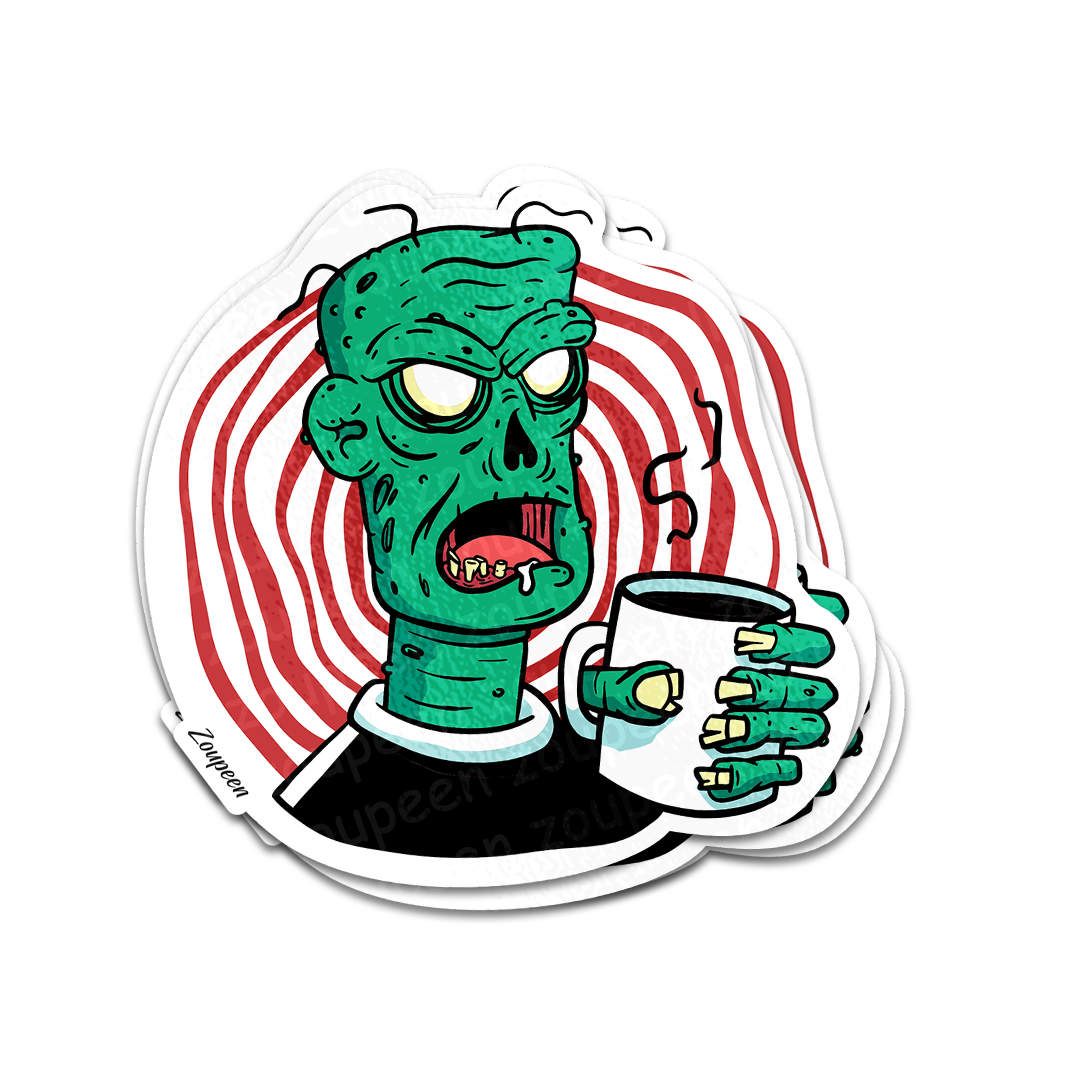Zombie Coffee Crave Sticker
