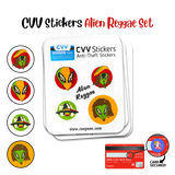 CVV Anti-Theft Stickers: Alien Reggae Set