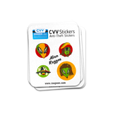 CVV Anti-Theft Stickers: Alien Reggae Set