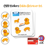 CVV Anti-Theft Stickers: Golden Retriever Set