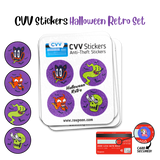 CVV Anti-Theft Stickers:  Halloween Retro Set
