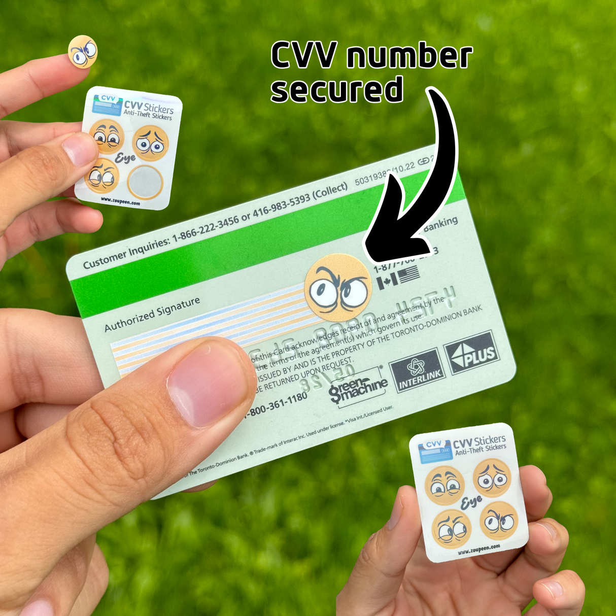 CVV Anti-Theft Stickers: Golden Retriever Set