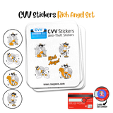 CVV Anti-Theft Stickers: Rich Angel Set