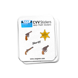 CVV Anti-Theft Stickers: Sheriff Set