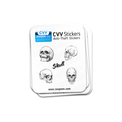 CVV Anti-Theft Stickers: Skull Set