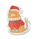 Cozy Christmas Cat Sticker