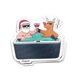 Santa's Jacuzzi Party Sticker
