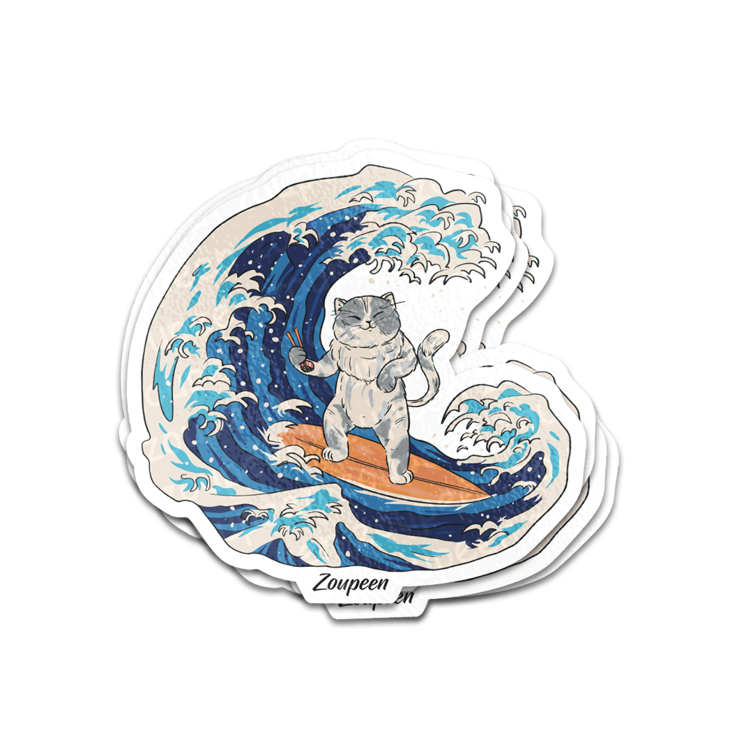 Sushi Surf Cat Sticker
