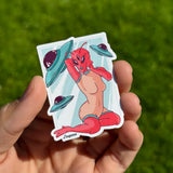 Alien Pin-Up Sticker