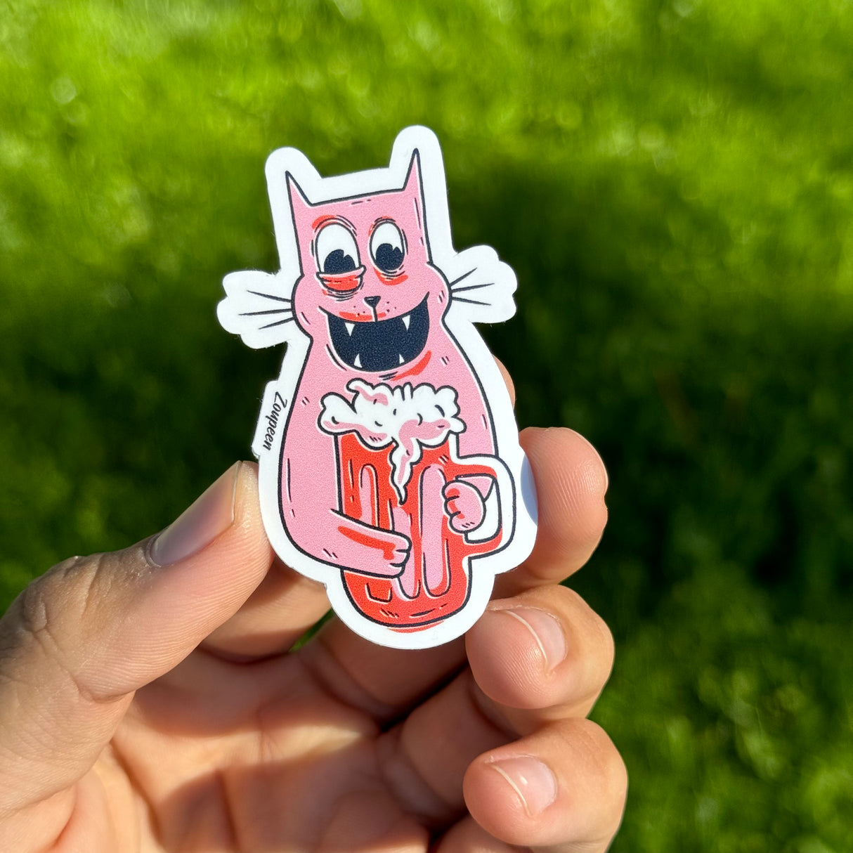 Drunken Cat Shenanigans Sticker