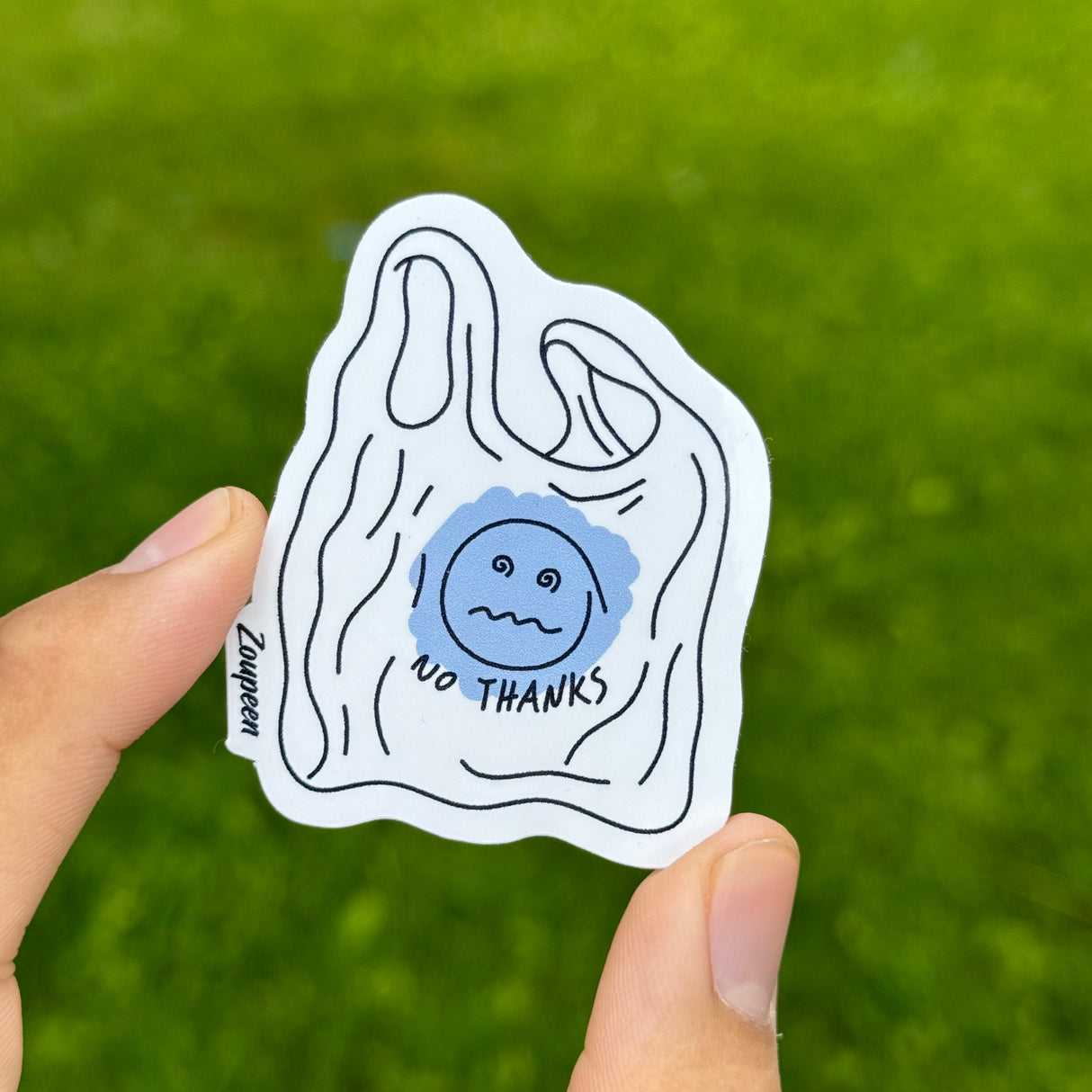 No Thanks Plastic Bag Sticker
