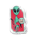 Alien and Space Cat Sticker