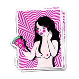 Trippy Pizza Girl Sticker