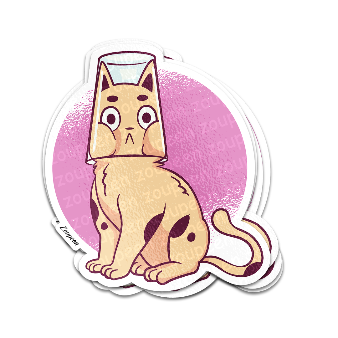 Glass Cat Sticker
