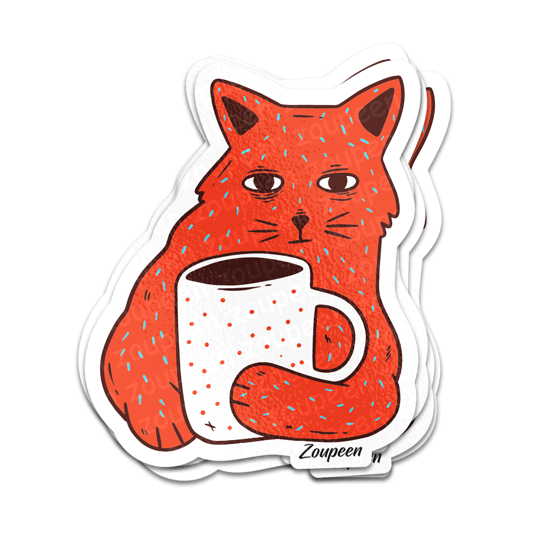 Morning Brew Cat Sticker