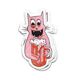 Drunken Cat Shenanigans Sticker