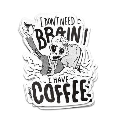 Zombie Coffee Lover Sticker
